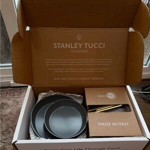 Stanley Tucci Collection Ceramic Nonstick Pans - Gray NE